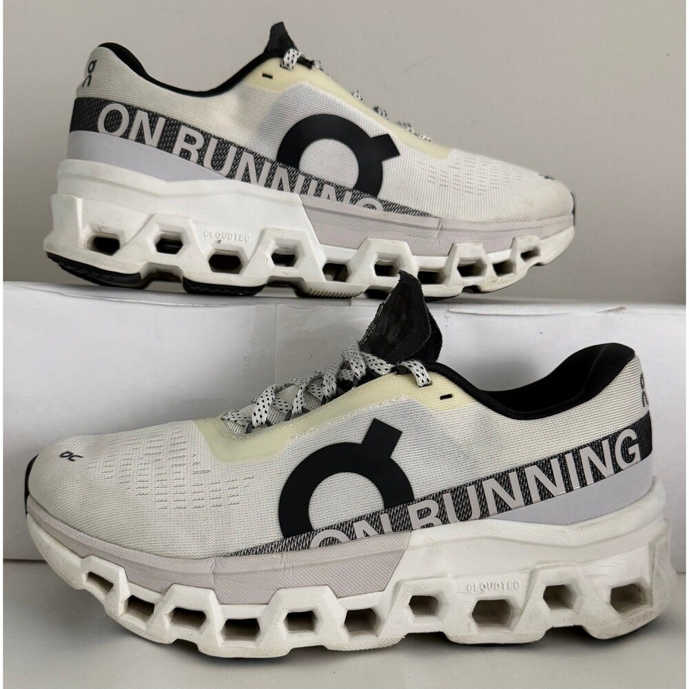 On Cloudmonster 2 Women’s Lace-Up Low Top Mesh Sneakers White/Frost Size 9